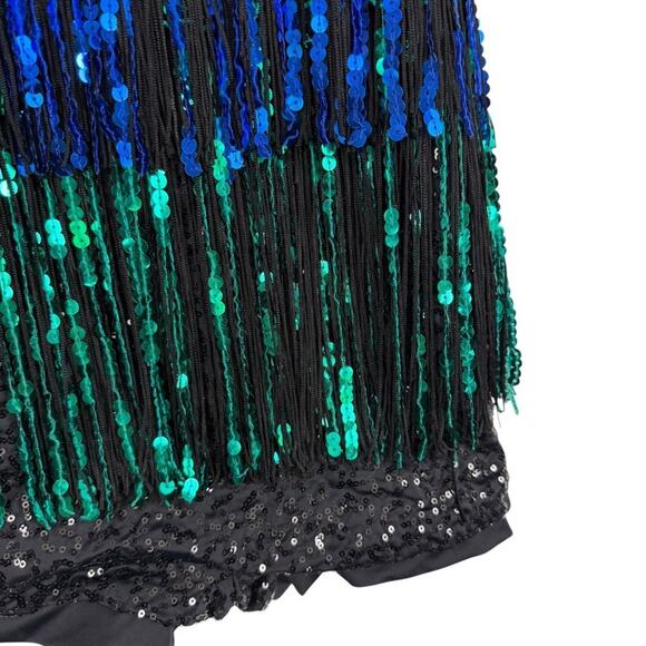 Weissman One Piece Romper Dance Costume Sequins Fringe Leotard 10926 sz LC - Picture 7 of 16